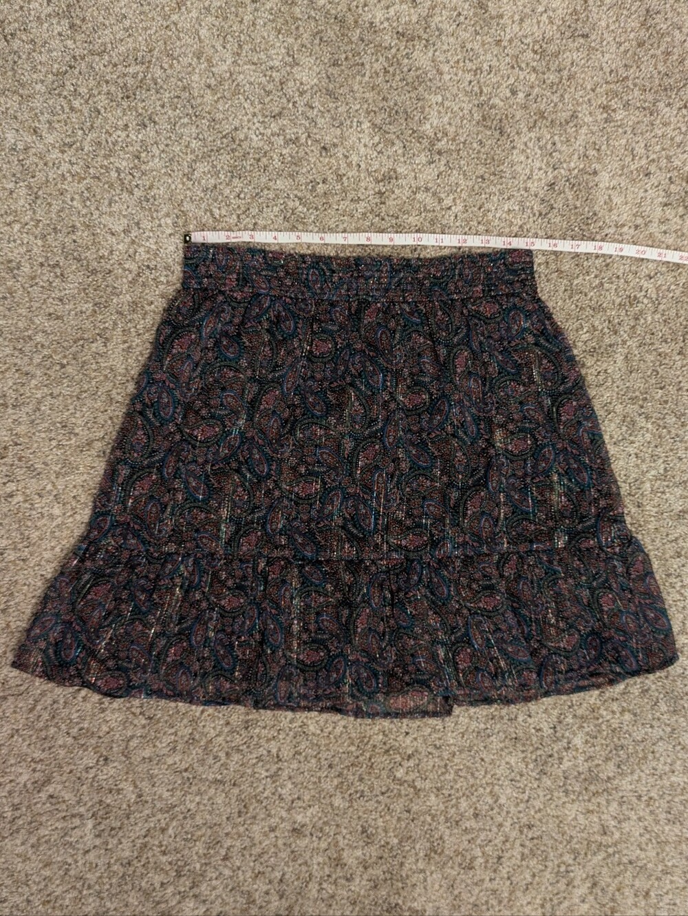 Loft Shimmer Paisley Print Mini Skirt - Picture 4 of 5